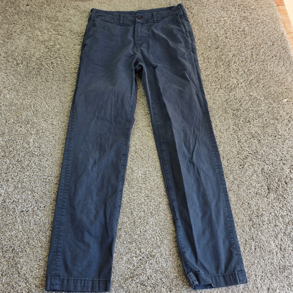 American Eagle Chino Pants Mens 29x32 Navy Blue Slim Straight Ne(x)t Level Flex